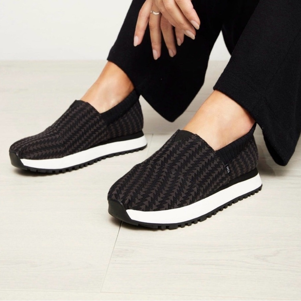 TOMS Black Slip-On Sneakers